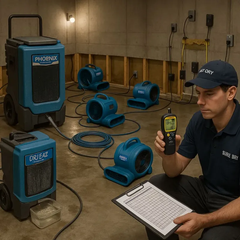 Structural Drying and Dehumidification process in Parma, OH